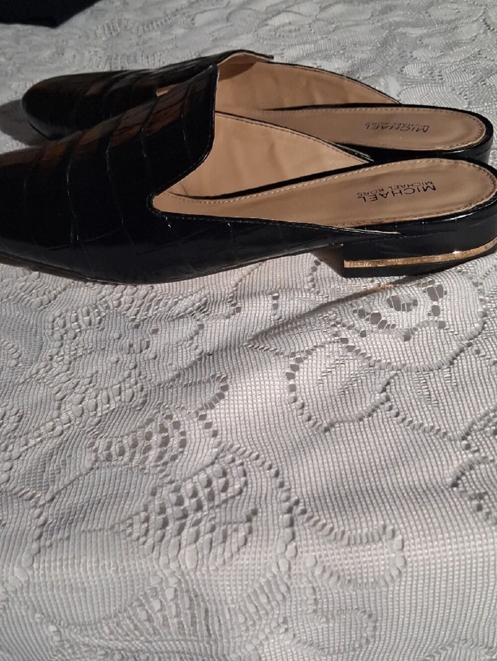 Michael Kors Women's Black Croc-Embossed Slip-On Loafers - Picture 6 of 6
